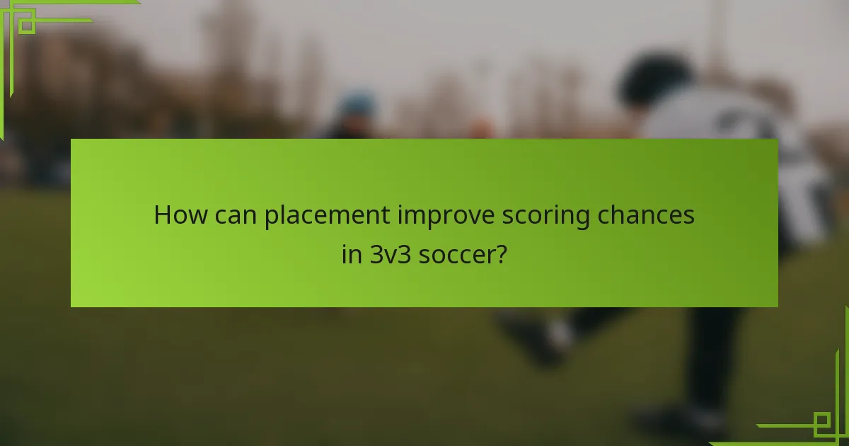 How can placement improve scoring chances in 3v3 soccer?