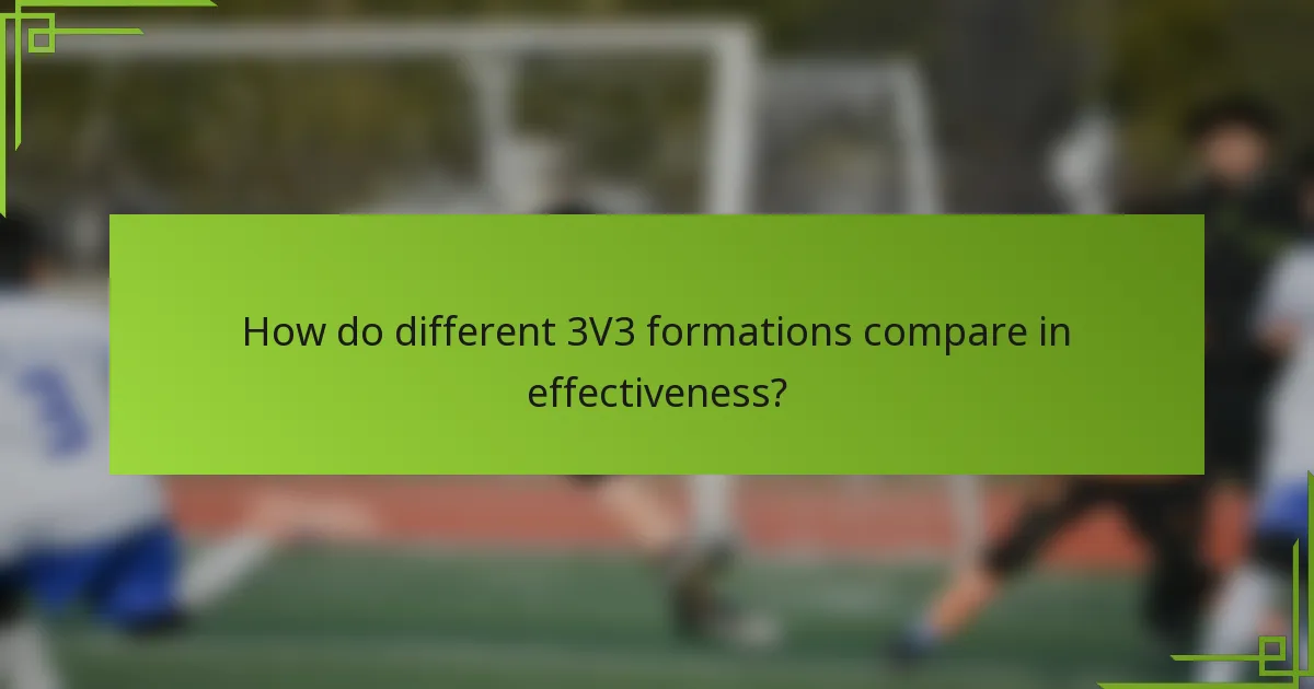 How do different 3V3 formations compare in effectiveness?